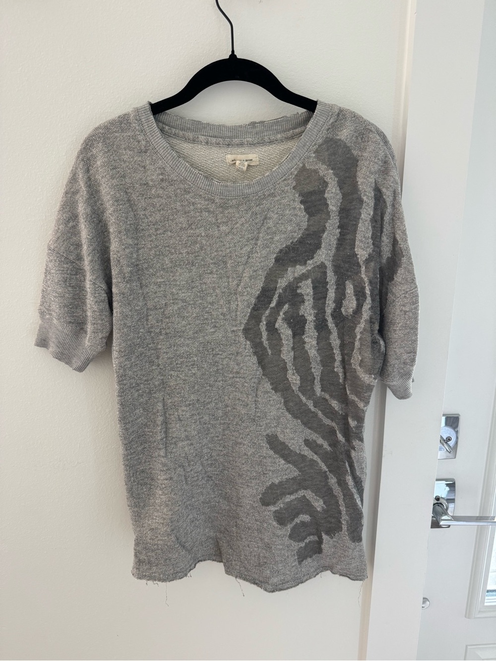 silence + noise Heather Gray Crewneck Short-Sleeve Sweater